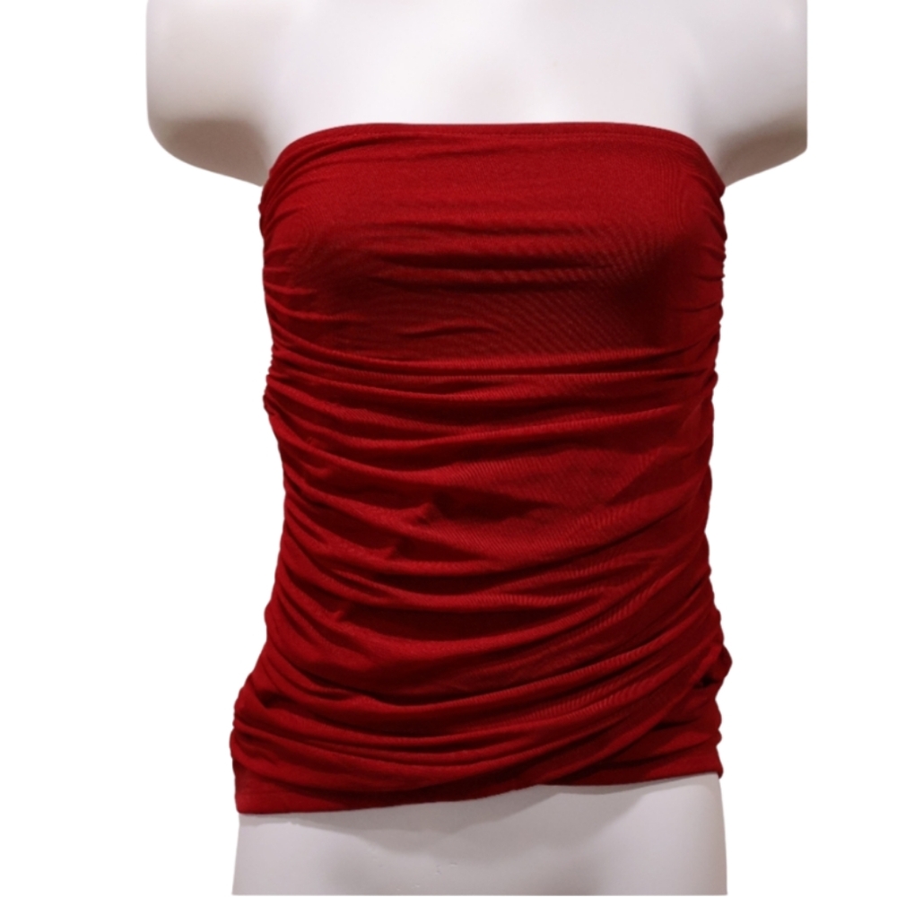 🔖 SHEIN Red Ruched Tube Top